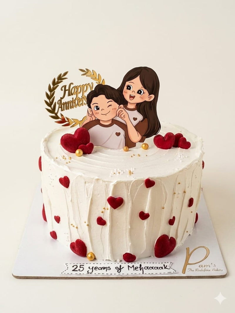 Playful Hearts Theme Cake