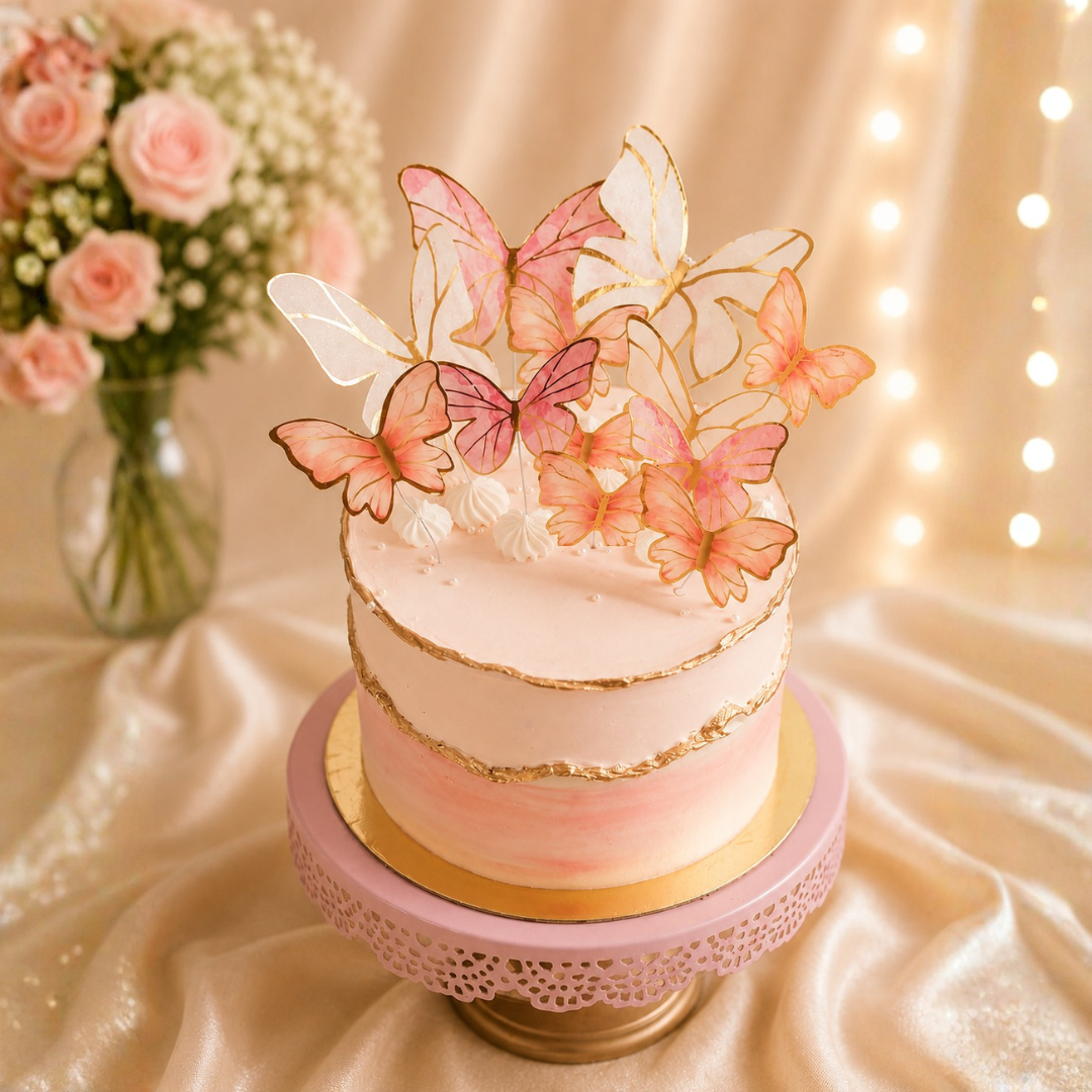 Pink Butterfly Designer Cake