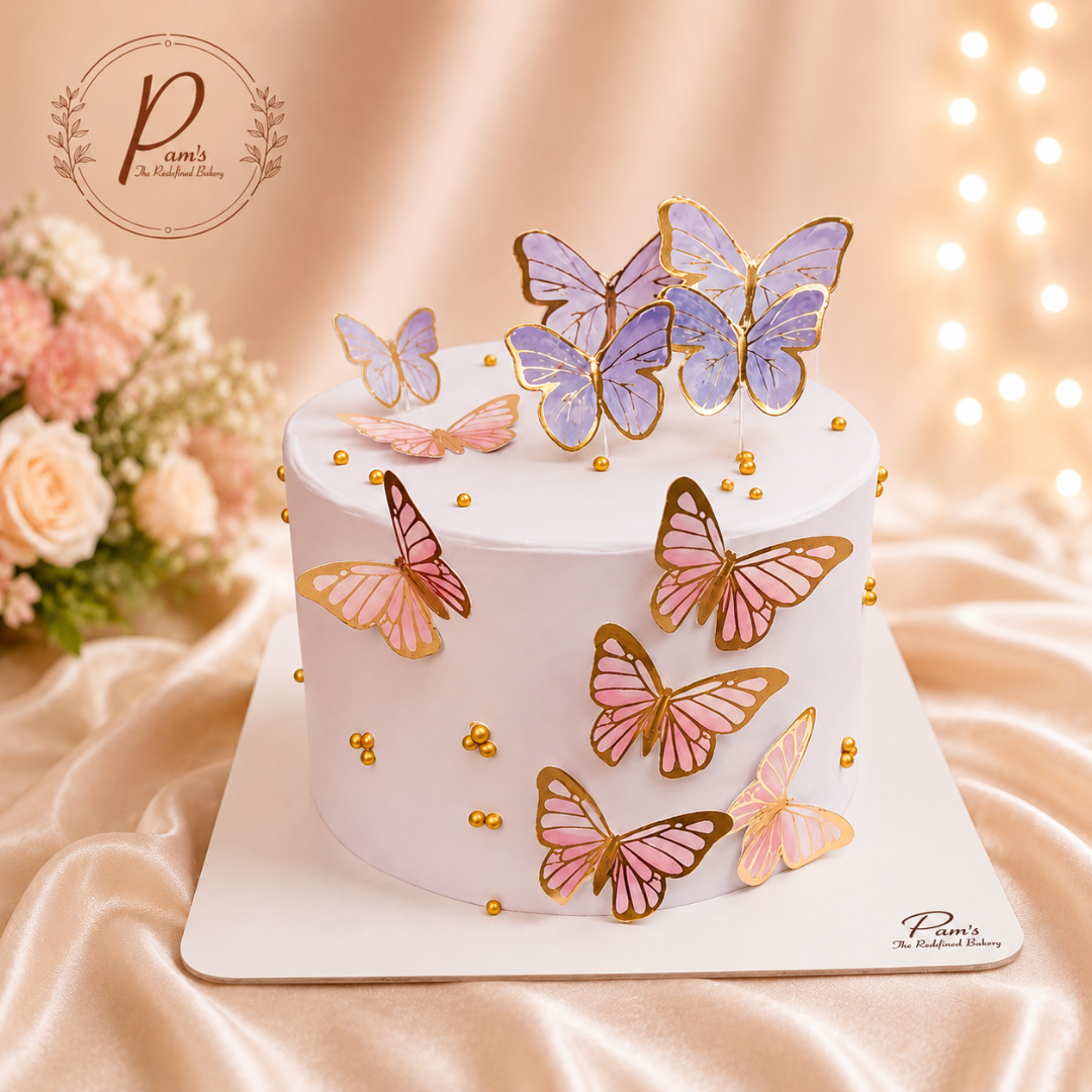 Eggless Elegant Butterfly Designer Cake
