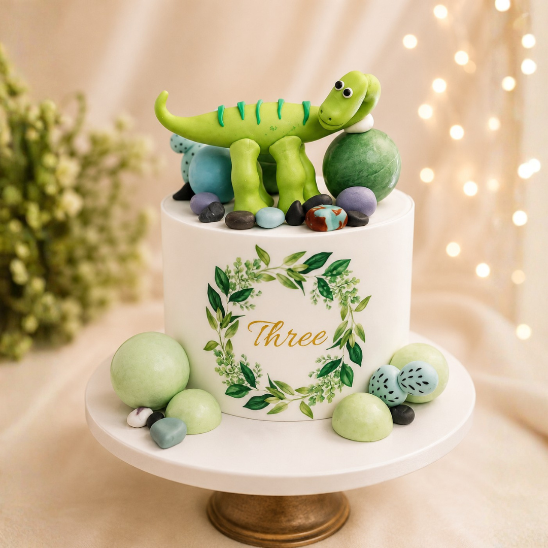 Eggless Dinosaur Theme Birthday Cake