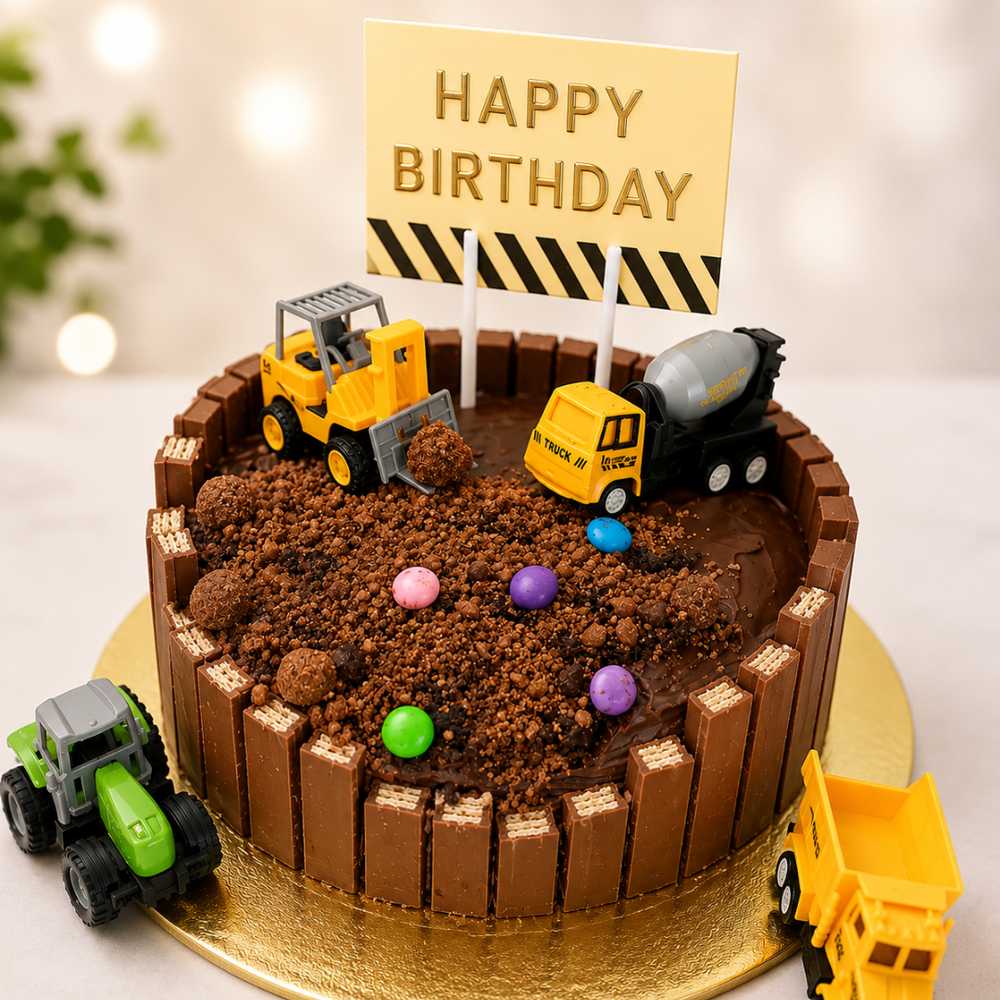 Mud Construction Theme Cake