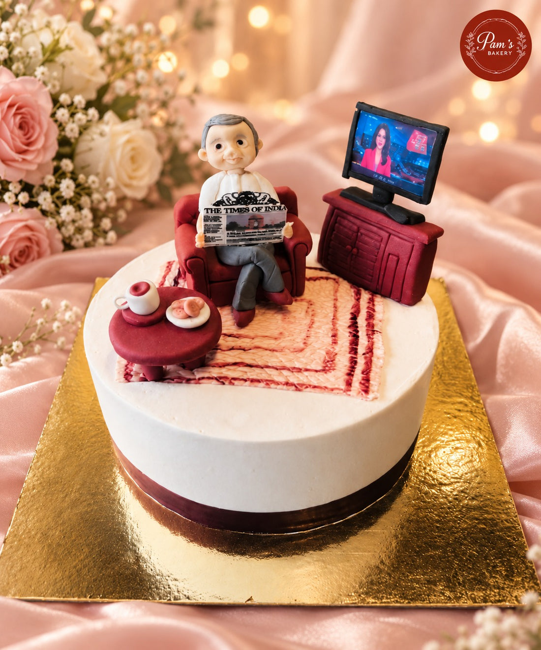 Pineapple Flavour Customised Retirement Cake