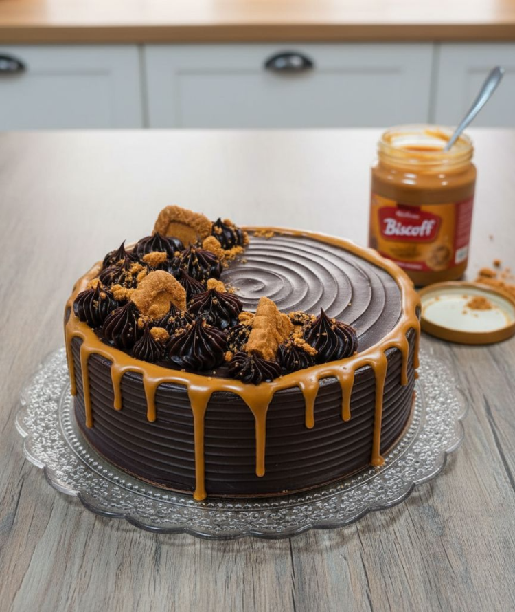Chocolate Biscoff Drip Cake with Lotus Biscoff Crumble and Rich Chocolate Ganache | Cakes by Pams Noida